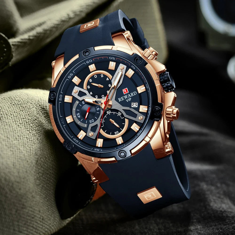 2023 New REWARD Mens Watches Blue Waterproof Watch by DarkByteGear