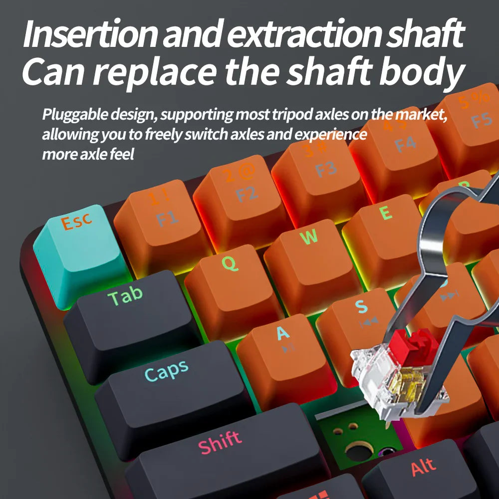 MUCAI MKA610 USB Mini Mechanical Gaming Wired Keyboard by DarkByteGear