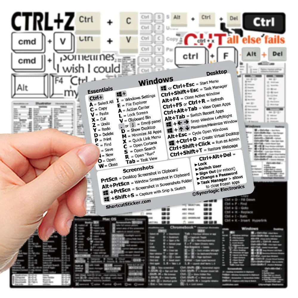 30PCS Shortcut Key Tips Waterproof Computer Sticker DIY Keyboard ipad Laptop And Desktop Student Gift Decoration Toy Sticker by DarkByteGear