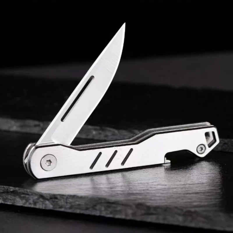 Mini outdoor stainless steel folding knife, portable express keychain, multifunctional portable kitchen fruit folding knife by DarkByteGear