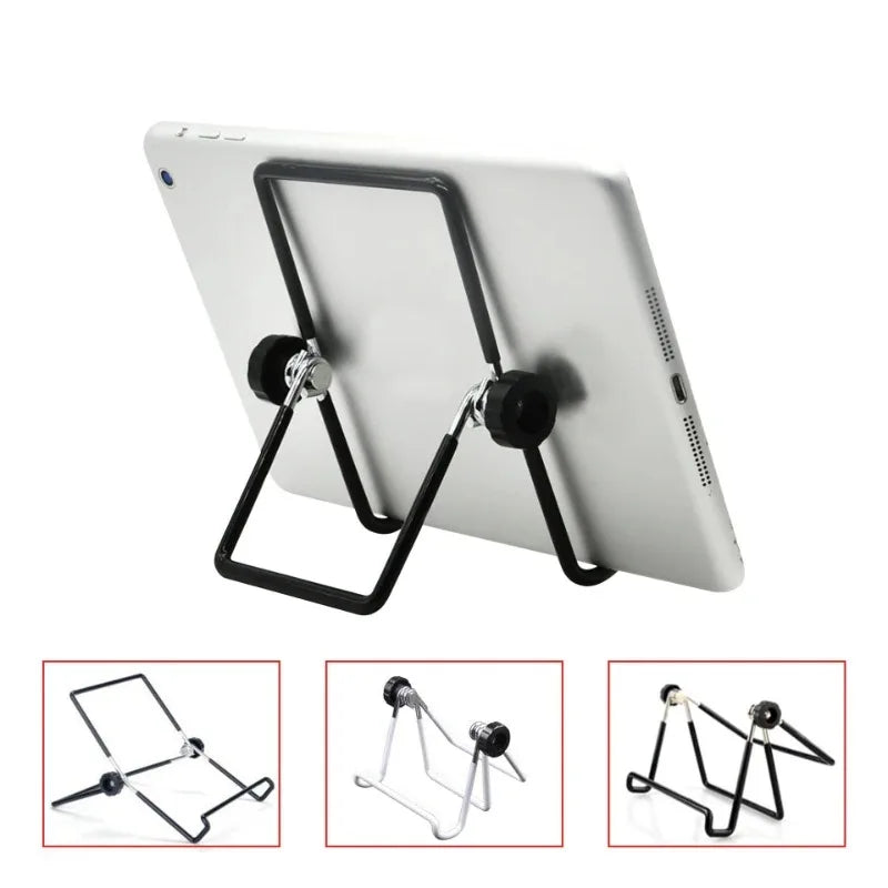 Portable Metal Tablet Stand Mount Foldable Desk Flexible Phone Stand for IPad IPhone Samsung Huawei Universal Work Home Travel by DarkByteGear