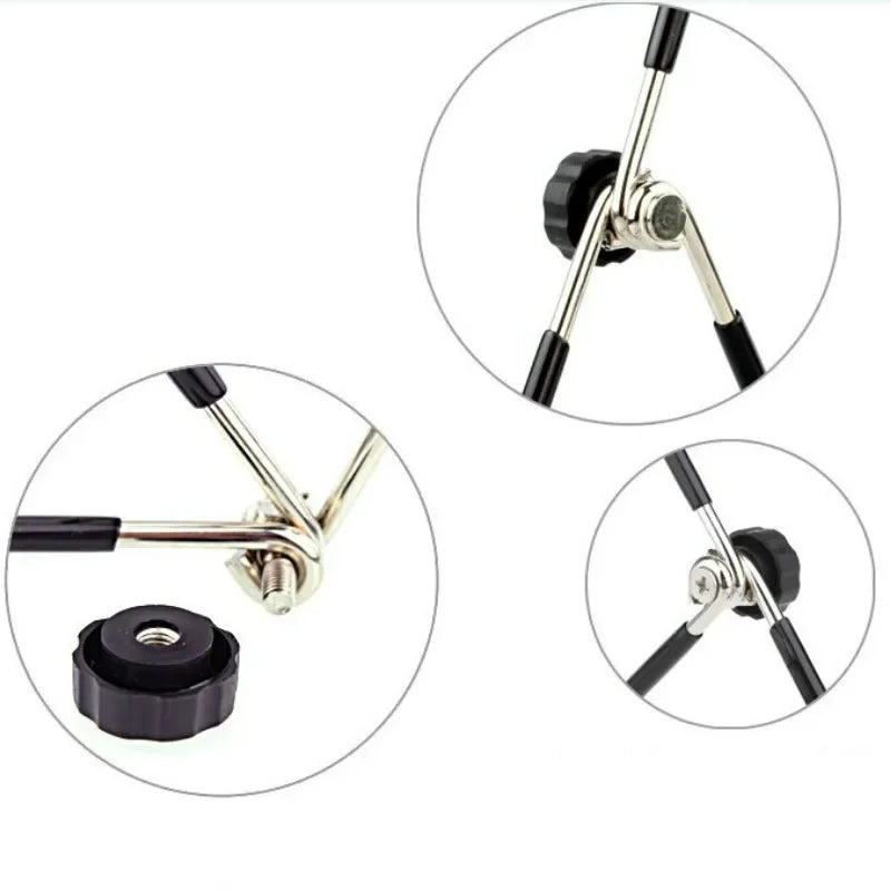 Portable Metal Tablet Stand Mount Foldable Desk Flexible Phone Stand for IPad IPhone Samsung Huawei Universal Work Home Travel by DarkByteGear