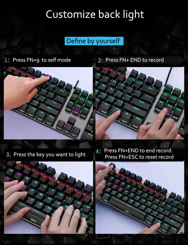 GK410 104 Keys Metal Panel Mechanical Keyboard RGB Light by DarkByteGear