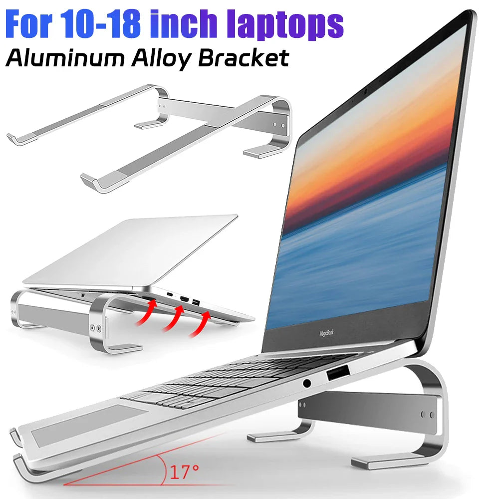 Desk Laptop Stand Ergonomic Aluminum Computer Stand Detachable Laptop Riser Notebook Cooling Holder Stand for 10-18inch Laptop by DarkByteGear