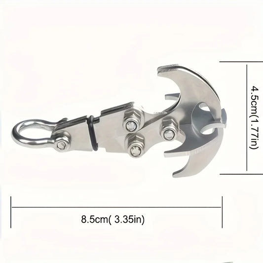 Stainless Steel Folding Grappling Hook - Durable & Deployment, Versatility in Outdoor Adventures & Emergency Tool for Hiking by DarkByteGear