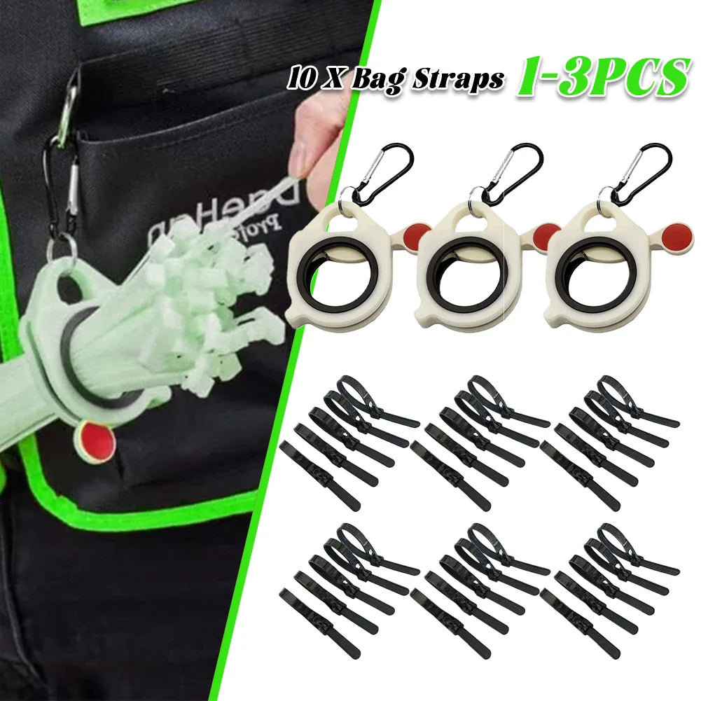 1-3PCS Fluorescent Cable Tie Organizer Reusable Zip Tie Holder Portable Electrical Wire Ties Clip Plastic Cable Tie Storage Tool by DarkByteGear