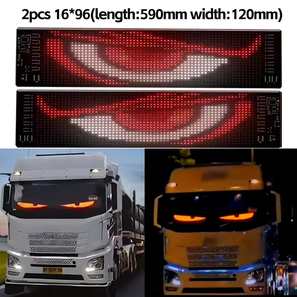 LED Matrix Pixel Panel Display Screen Flexible RGB Car Pattern Graffiti Scrolling Text Animation Shop Reminder Light Bluetooth by DarkByteGear