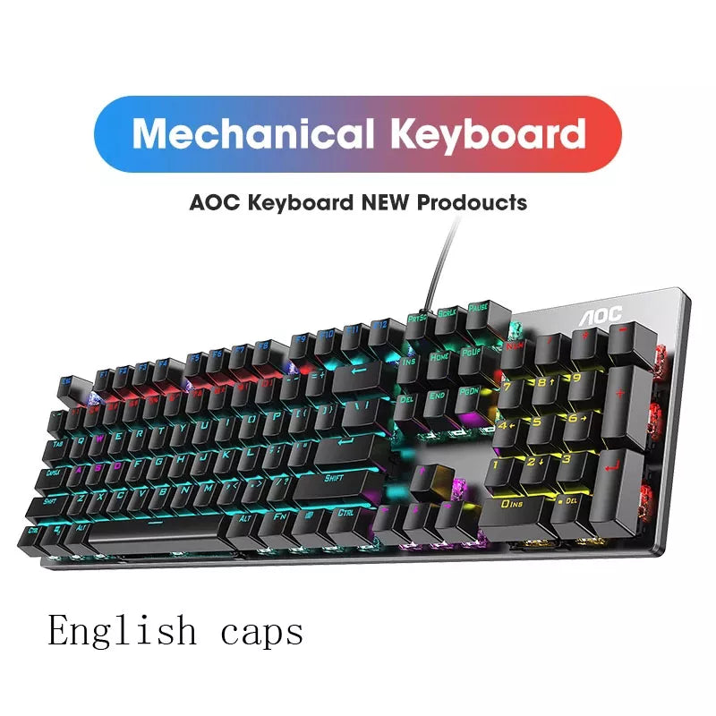 GK410 104 Keys Metal Panel Mechanical Keyboard RGB Light by DarkByteGear