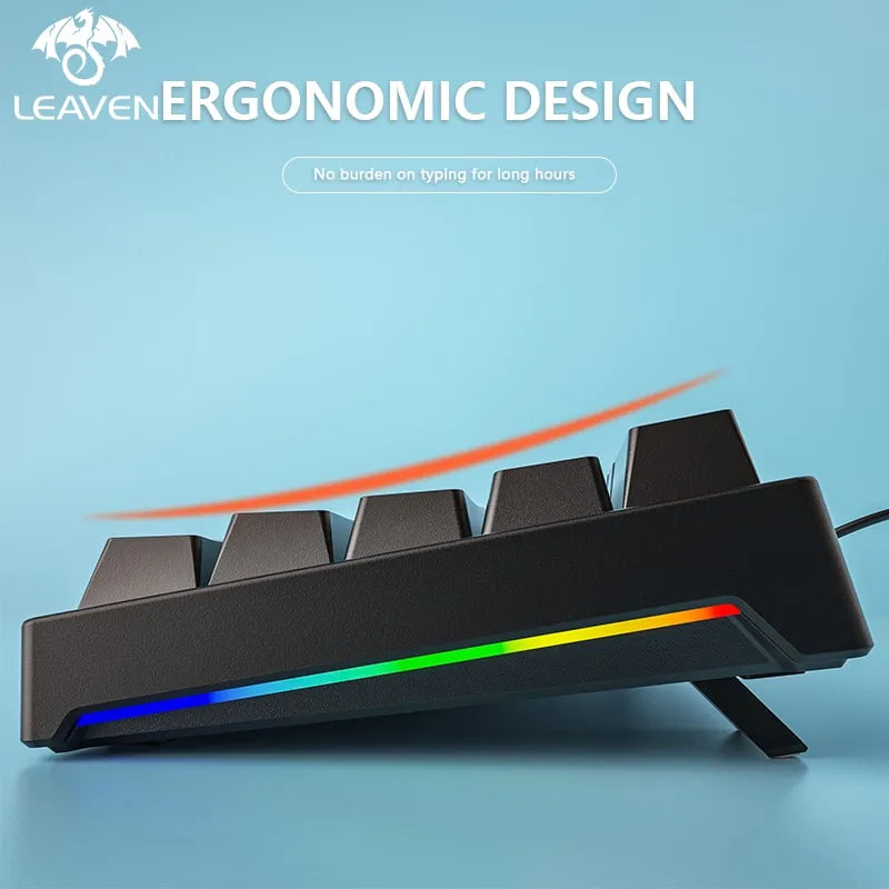 LEAVEN K620 Wired Mechanical Keyboard 61 Keys by DarkByteGear