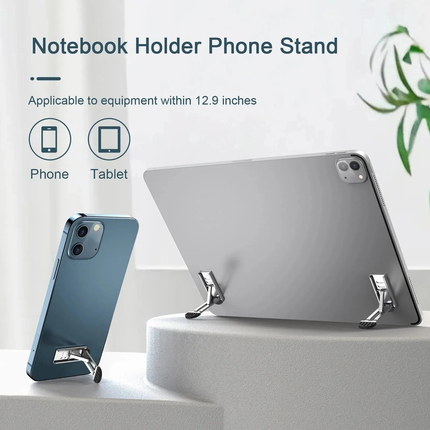 Invisible Folding Zinc Alloy Stand Multiadjustable Mobile Phone Back Stand Tablet Pc Laptop Stand Ultrathin Adhesive Mini Nonsli by DarkByteGear