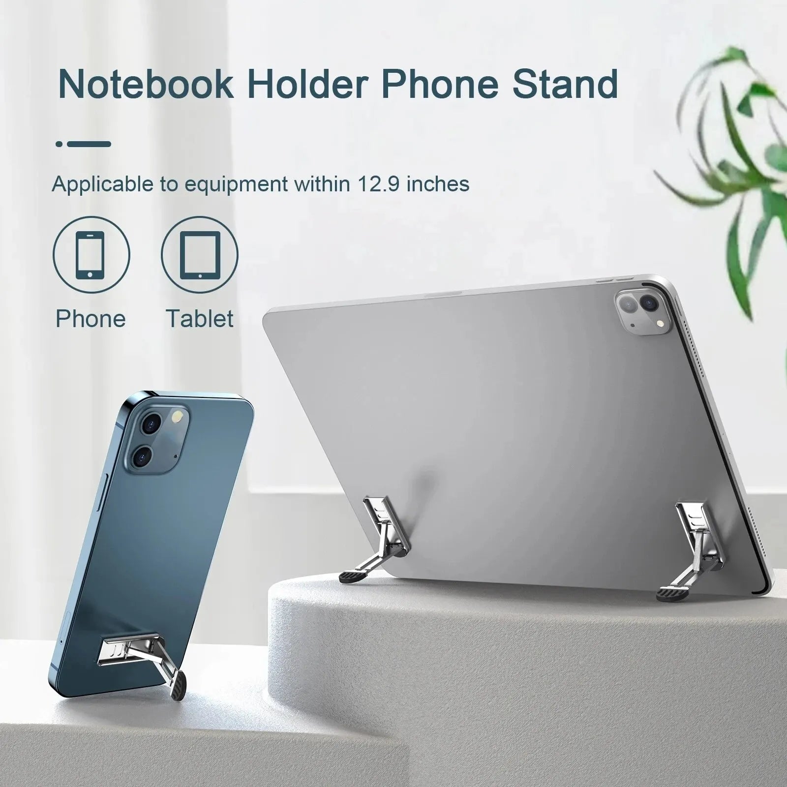Invisible Folding Zinc Alloy Stand Multiadjustable Mobile Phone Back Stand Tablet Pc Laptop Stand Ultrathin Adhesive Mini Nonsli by DarkByteGear