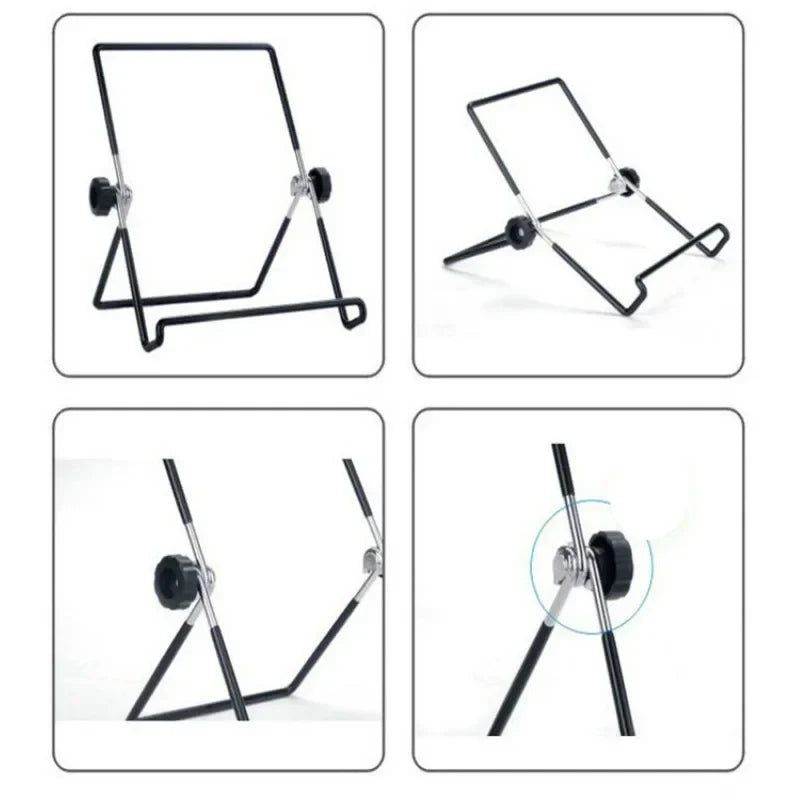 Portable Metal Tablet Stand Mount Foldable Desk Flexible Phone Stand for IPad IPhone Samsung Huawei Universal Work Home Travel by DarkByteGear