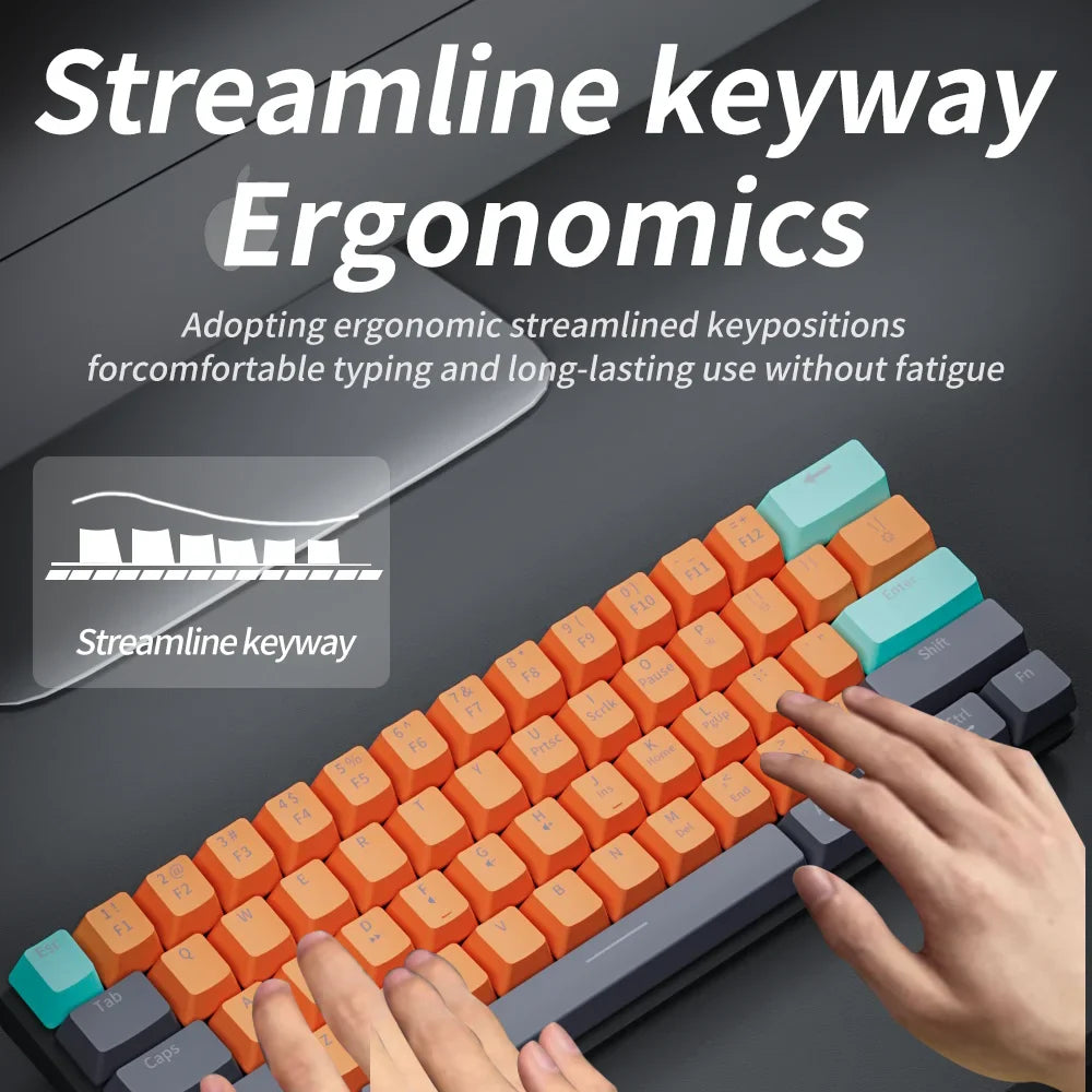 MUCAI MKA610 USB Mini Mechanical Gaming Wired Keyboard by DarkByteGear