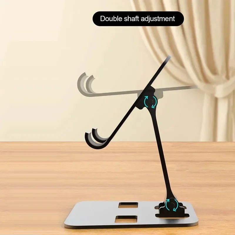 Universal Aluminum Alloy Foldable Desk Phone Holder Mount Stand For iPhone 15 14 Mobile Phone Holder Tablet Desktop Metal Holder by DarkByteGear