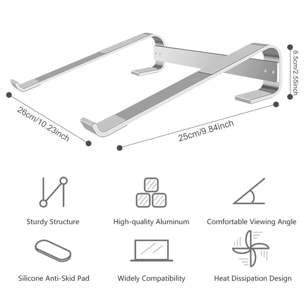 Desk Laptop Stand Ergonomic Aluminum Computer Stand Detachable Laptop Riser Notebook Cooling Holder Stand for 10-18inch Laptop by DarkByteGear