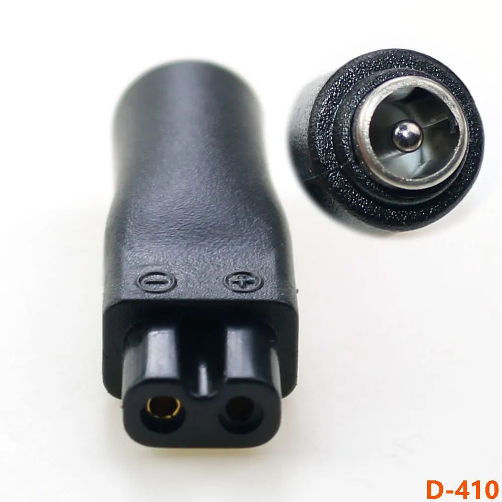 DC 5.5 * 2.1mm to 1.8/2.35 double hole multi-function charging adapter is used for Hair clipper, shaver and charging line adapte by DarkByteGear