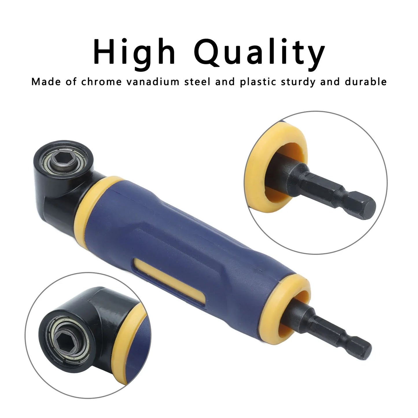 Right Angle Drill Adaptor 90 Degree Yellow Blue Drills Attachment Extension Driver Yellow Blue Extension Driver by DarkByteGear