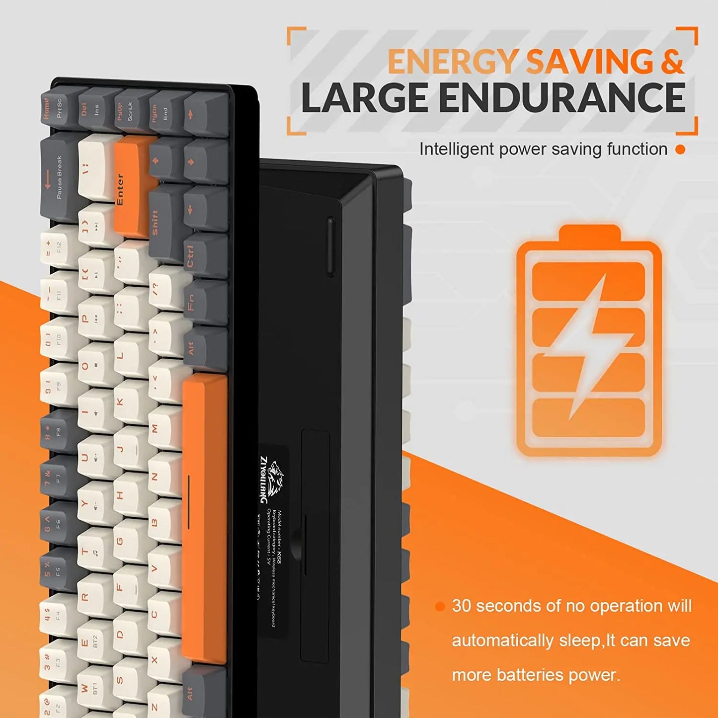 60% Wireless Mechanical Keyboard Bluetooth Dual Mode by DarkByteGear