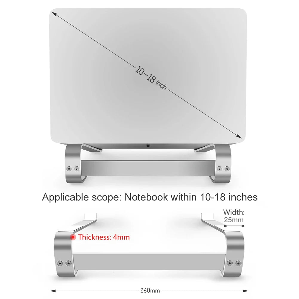 Desk Laptop Stand Ergonomic Aluminum Computer Stand Detachable Laptop Riser Notebook Cooling Holder Stand for 10-18inch Laptop by DarkByteGear