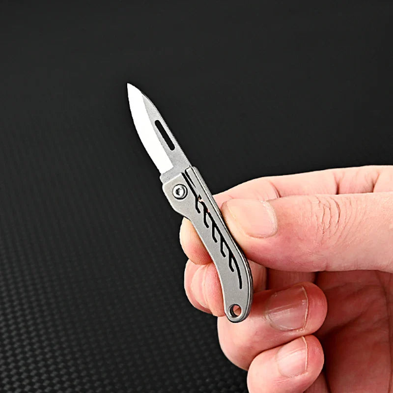 Titanium Alloy Mini Folding Knife for Outdoor Camping EDC Portable Unboxing Sharp Knife with High Hardness D2 Blade by DarkByteGear