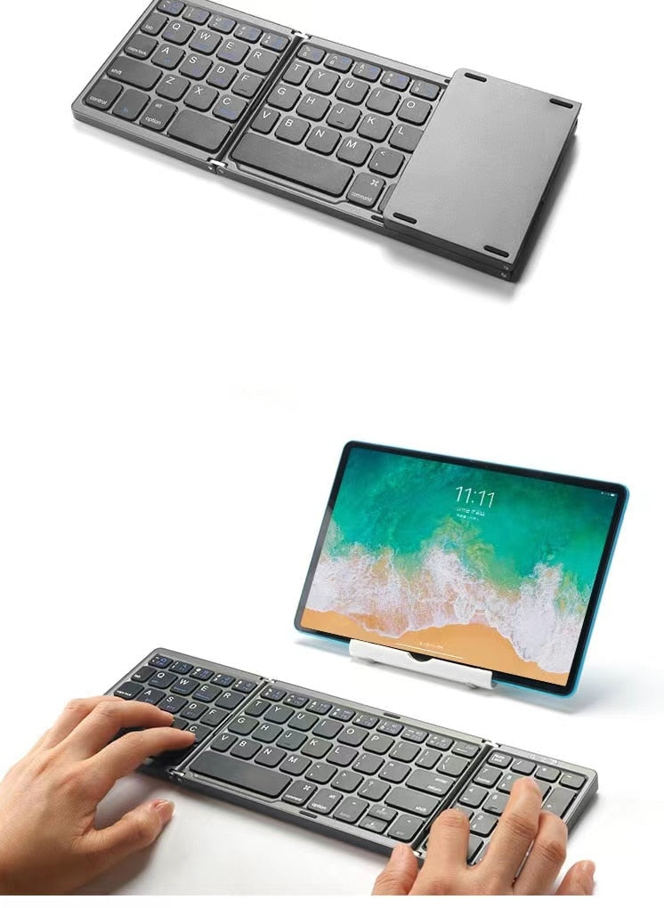 PixelMorph Mini Wireless Foldable Keyboard by DarkByteGear