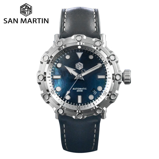 San Martin Luxury Watch Titanium MOP Dial Limited Edition by DarkByteGear