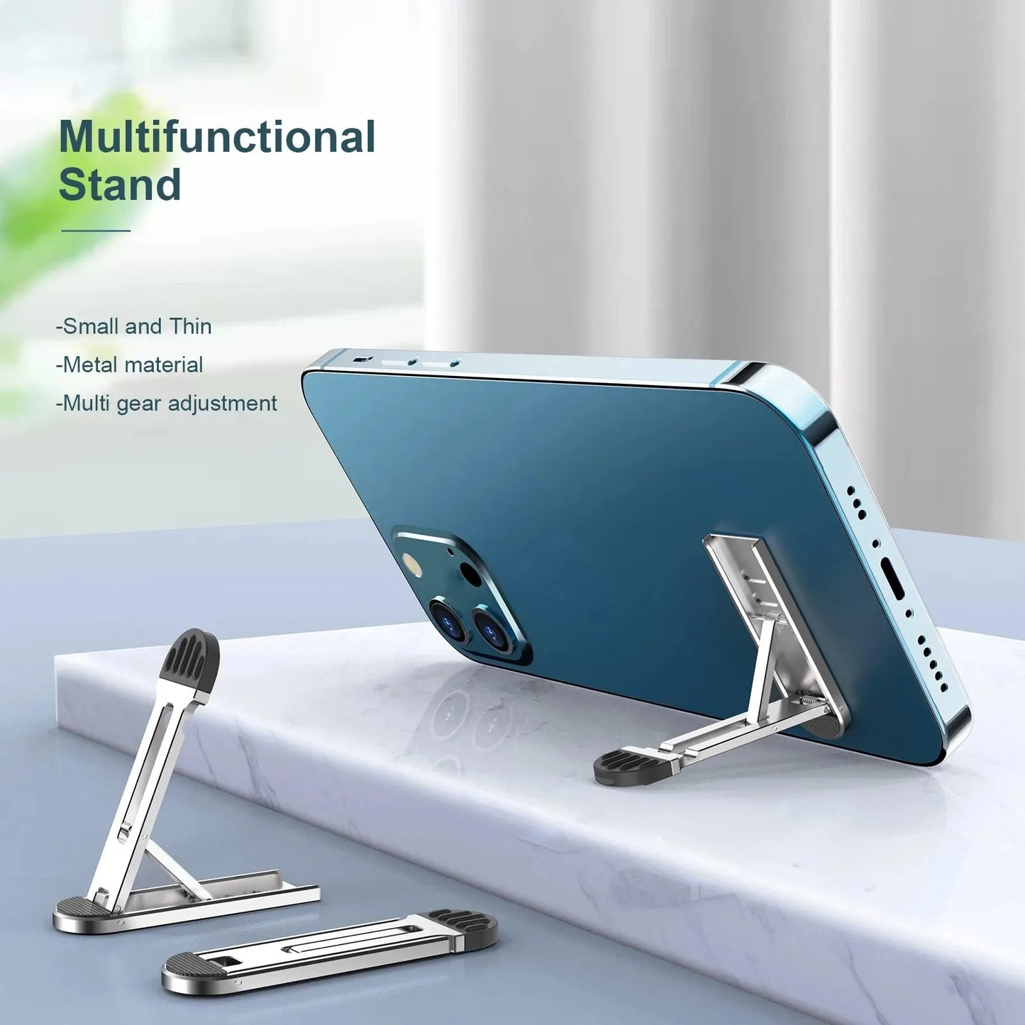 Invisible Folding Zinc Alloy Stand Multiadjustable Mobile Phone Back Stand Tablet Pc Laptop Stand Ultrathin Adhesive Mini Nonsli by DarkByteGear