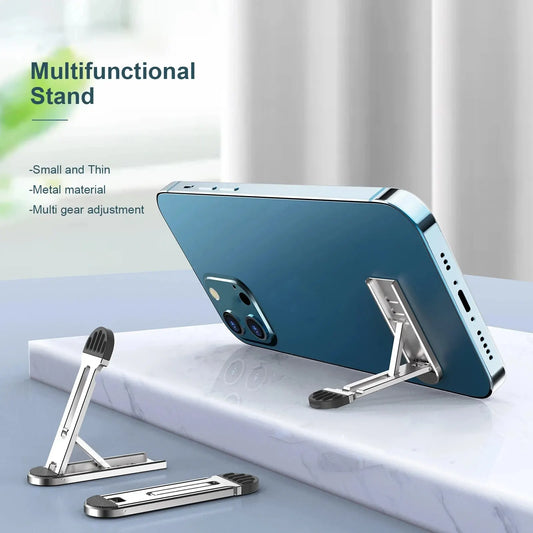 Invisible Folding Zinc Alloy Stand Multiadjustable Mobile Phone Back Stand Tablet Pc Laptop Stand Ultrathin Adhesive Mini Nonsli by DarkByteGear