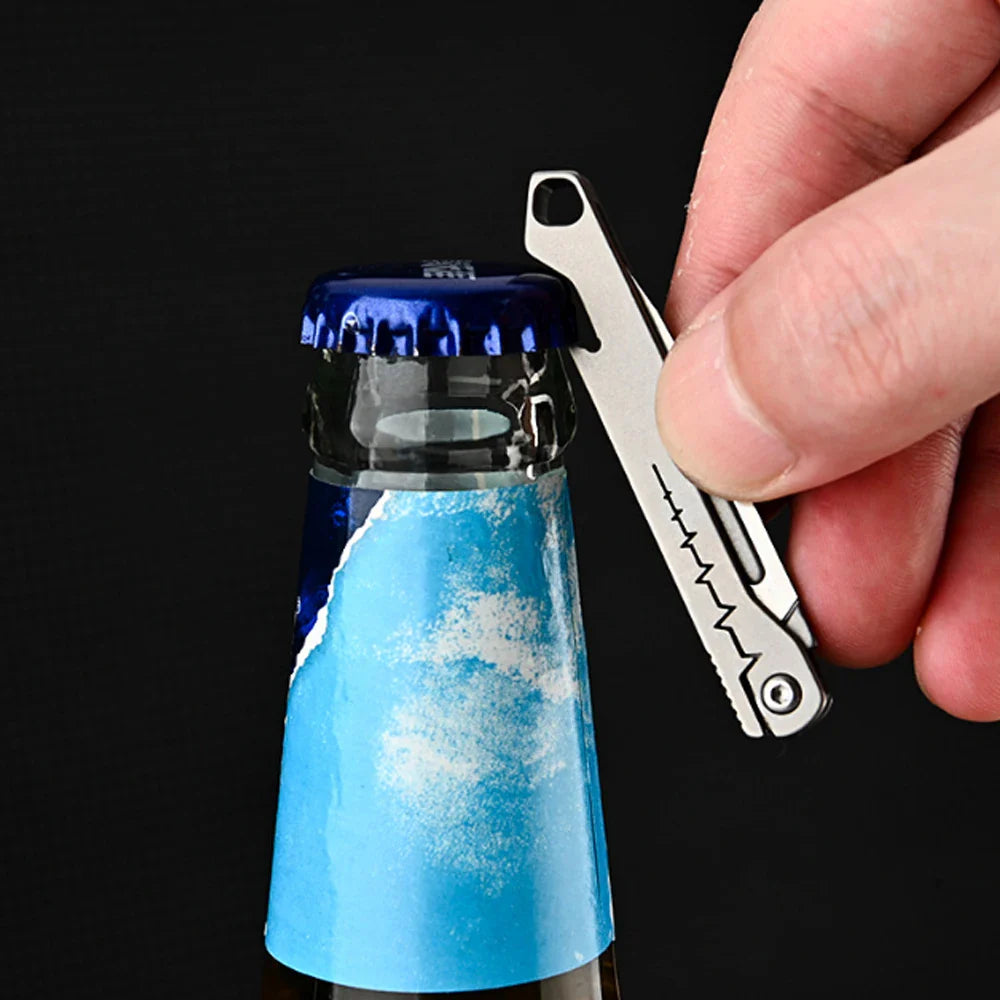 titanium alloy Bottle Opener Scalpel Folding Knife High Hardness Mini Outdoor Survival Camping Portable EDC Tool 10 Blade Free by DarkByteGear