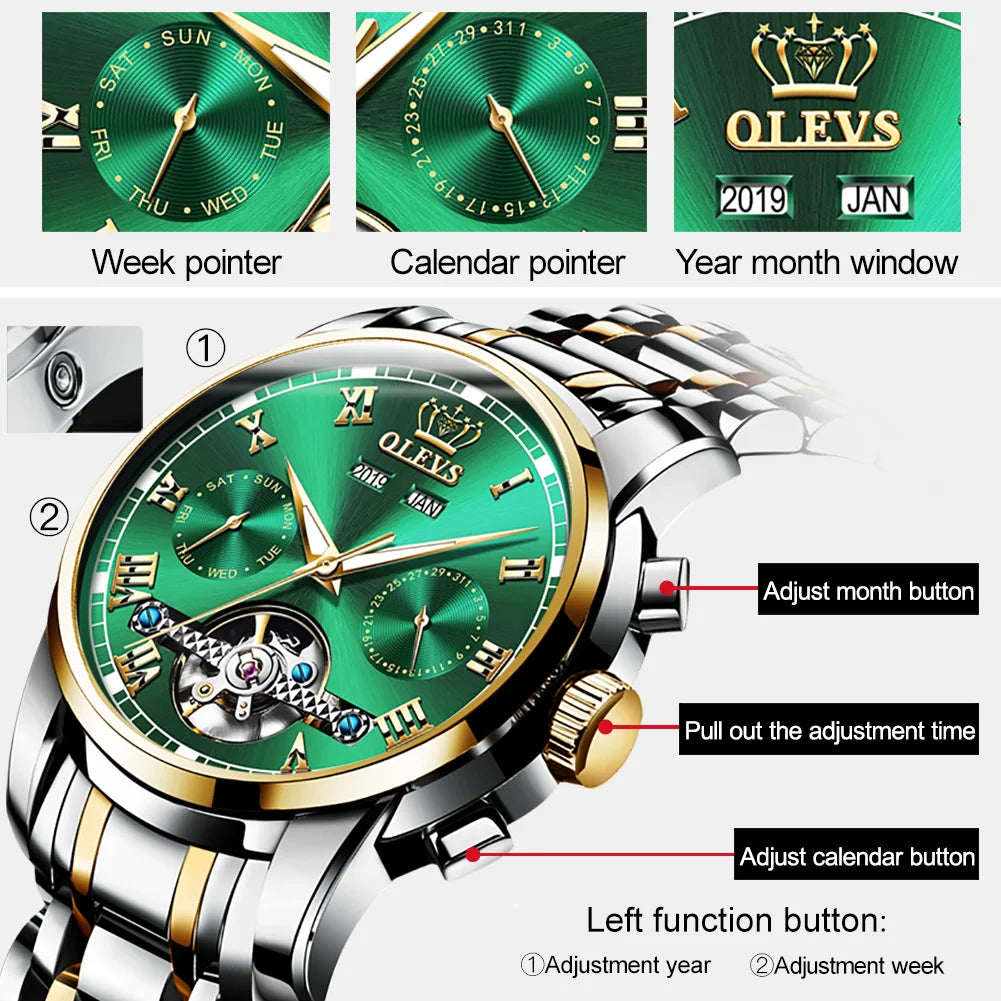 OLEVS Automatic Mechanical Men Watches by DarkByteGear