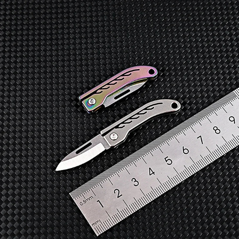 Titanium Alloy Mini Folding Knife for Outdoor Camping EDC Portable Unboxing Sharp Knife with High Hardness D2 Blade by DarkByteGear