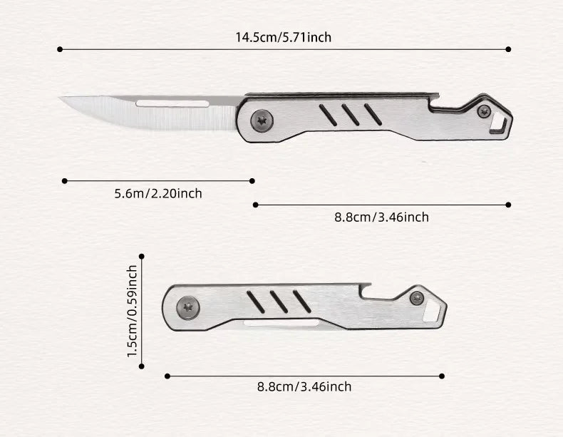 Mini outdoor stainless steel folding knife, portable express keychain, multifunctional portable kitchen fruit folding knife by DarkByteGear
