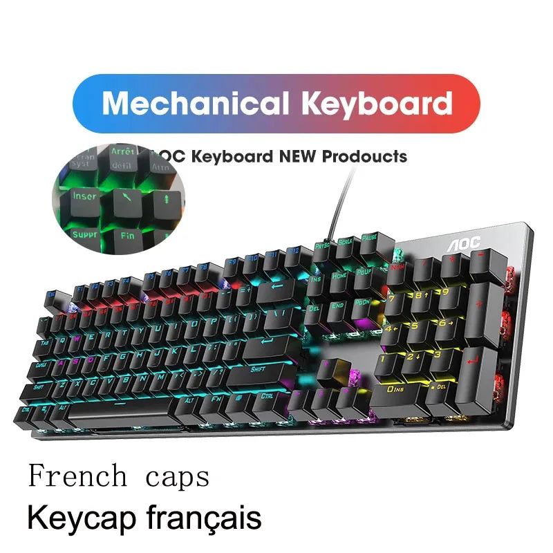 GK410 104 Keys Metal Panel Mechanical Keyboard RGB Light by DarkByteGear