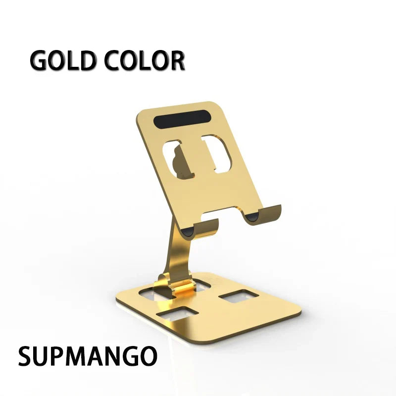 Folding Portable Desktop Metal Mobile Phone Stand Desk Lazy Stand Universal Support Stand for Mobile Phones and Tablets by DarkByteGear