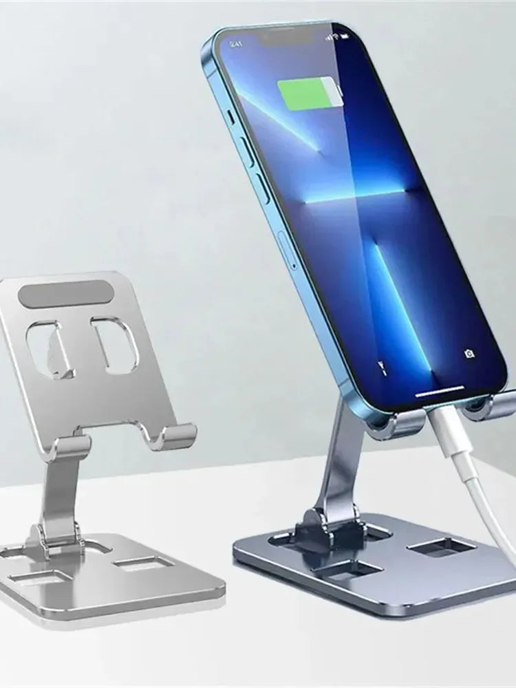 Universal Aluminum Alloy Foldable Desk Phone Holder Mount Stand For iPhone 15 14 Mobile Phone Holder Tablet Desktop Metal Holder by DarkByteGear