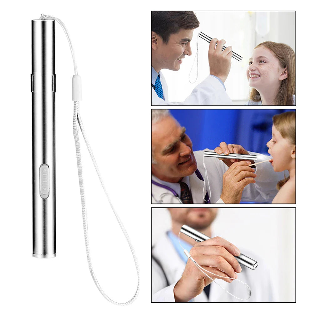 Mini Portable Medical Handy LED Pen Light Flashlight USB Rechargeable Dentist Nurse Torch with Stainless Steel Clip by DarkByteGear