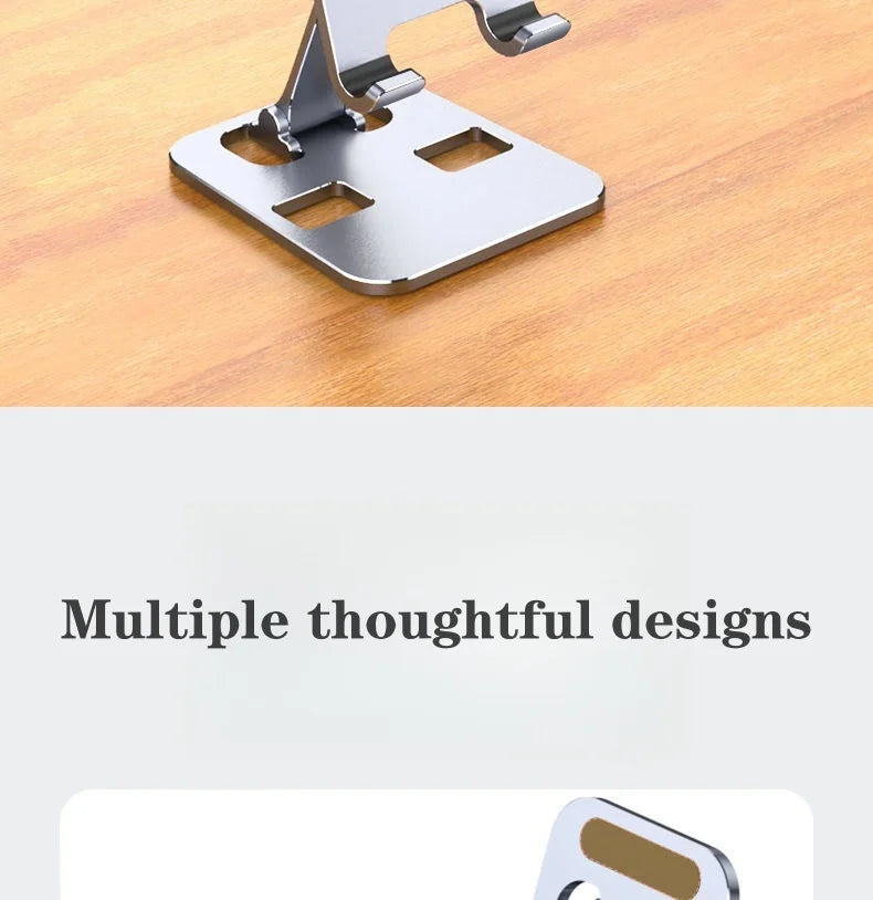 Folding Portable Desktop Metal Mobile Phone Stand Desk Lazy Stand Universal Support Stand for Mobile Phones and Tablets by DarkByteGear