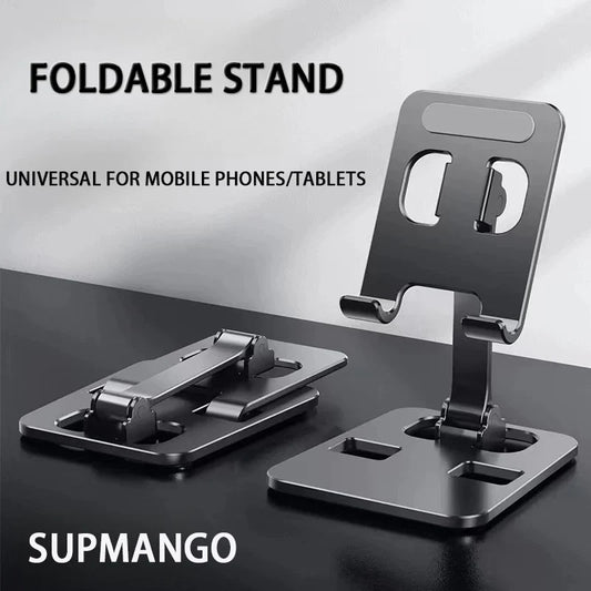 Folding Portable Desktop Metal Mobile Phone Stand Desk Lazy Stand Universal Support Stand for Mobile Phones and Tablets by DarkByteGear