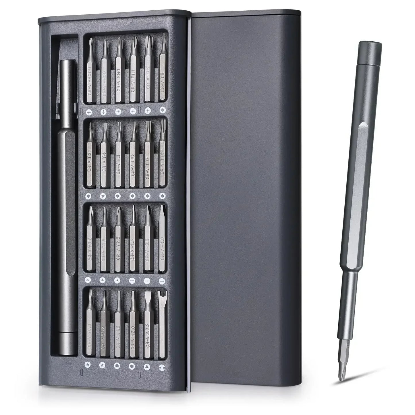 Precision Screwdriver Set 25 in 1 Screw Driver Se Hexagonal Flat Head Magnetic Screwdriver Head for iPhone PC WatchCameraGlasses by DarkByteGear