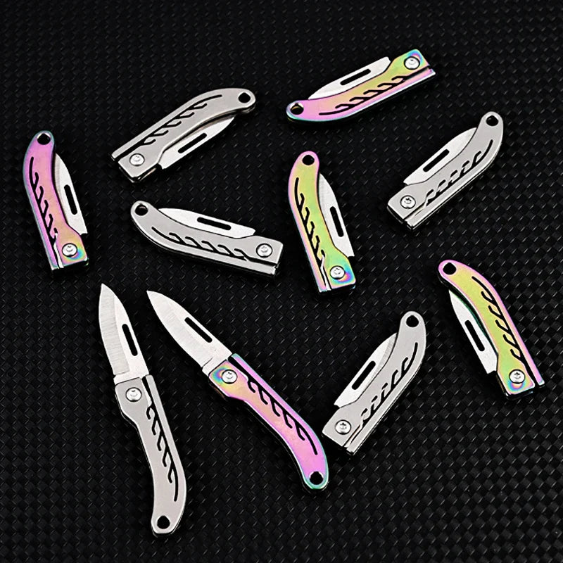 Titanium Alloy Mini Folding Knife for Outdoor Camping EDC Portable Unboxing Sharp Knife with High Hardness D2 Blade by DarkByteGear