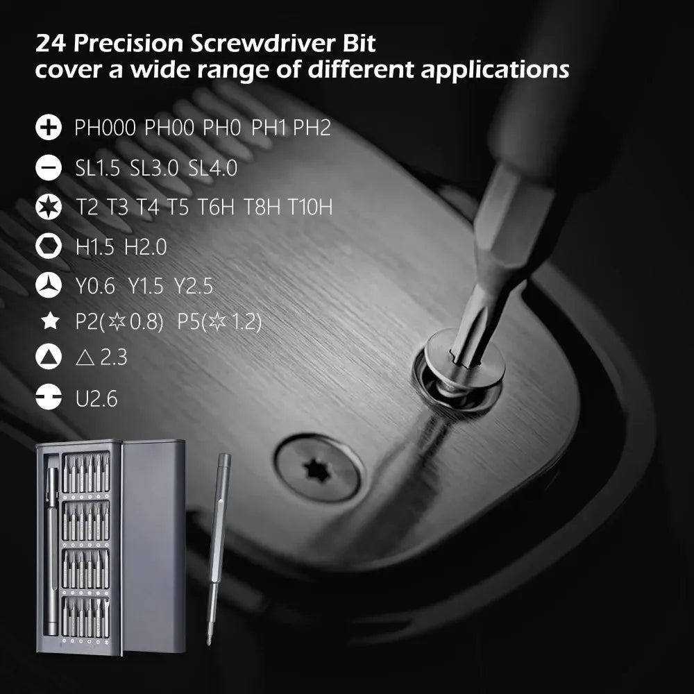 Precision Screwdriver Set 25 in 1 Screw Driver Se Hexagonal Flat Head Magnetic Screwdriver Head for iPhone PC WatchCameraGlasses by DarkByteGear