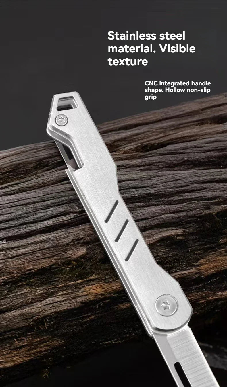 Mini outdoor stainless steel folding knife, portable express keychain, multifunctional portable kitchen fruit folding knife by DarkByteGear