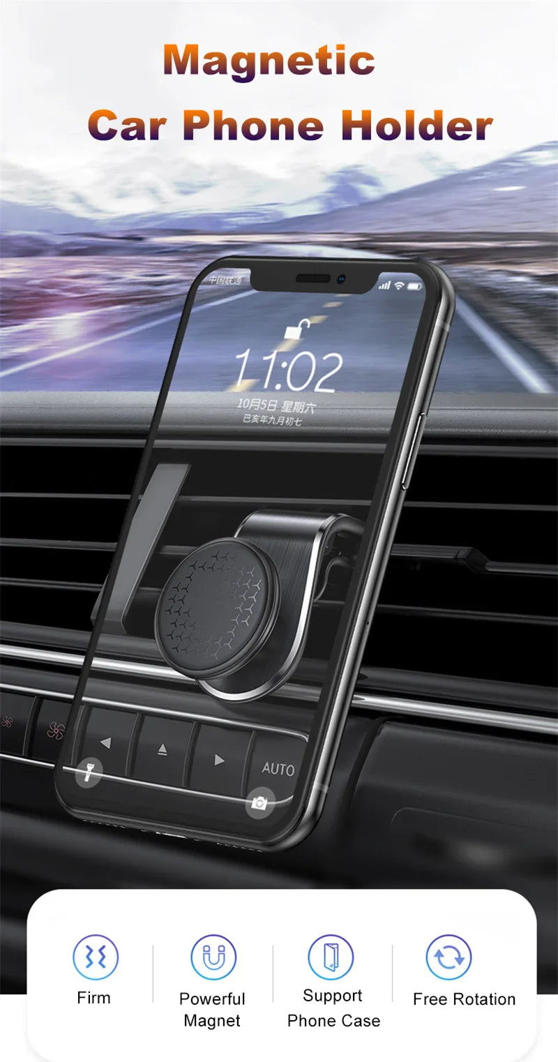 Magnetic Car Phone Holder Stand Air Vent Magnet Car Mount GPS Smartphone Mobile Support In Car Bracket for iPhone Samsung Xiaomi by DarkByteGear