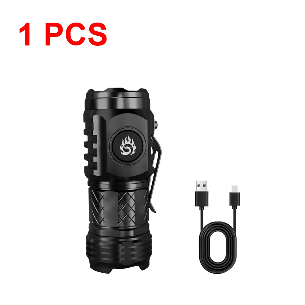 2024 New Led Mini Flashlight 18500 Ultra Powerful Led Torch 3 Core LED Mini Tactical Flashlight 30000 High Power Led Flashlight by DarkByteGear
