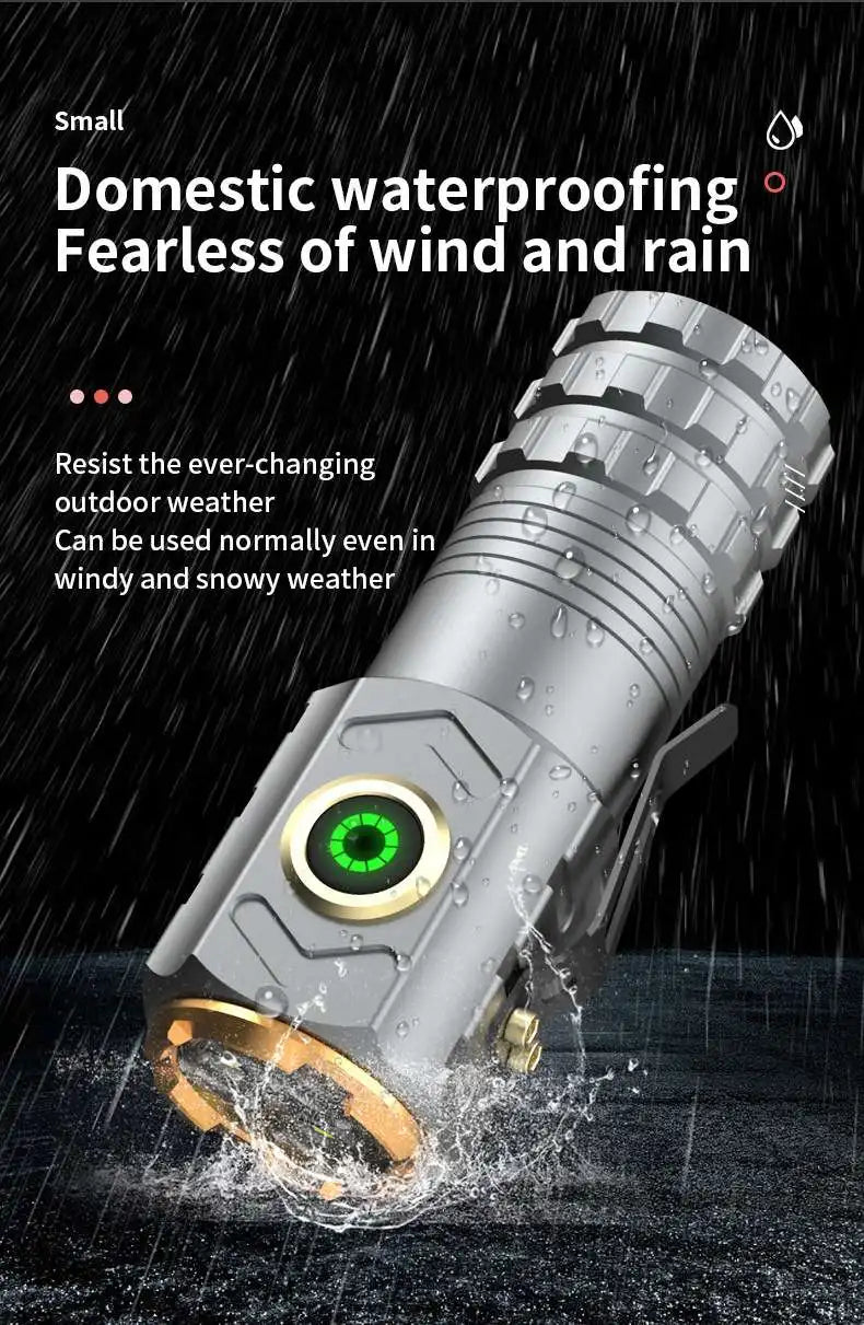 2024 New Led Mini Flashlight 18500 Ultra Powerful Led Torch 3 Core LED Mini Tactical Flashlight 30000 High Power Led Flashlight by DarkByteGear