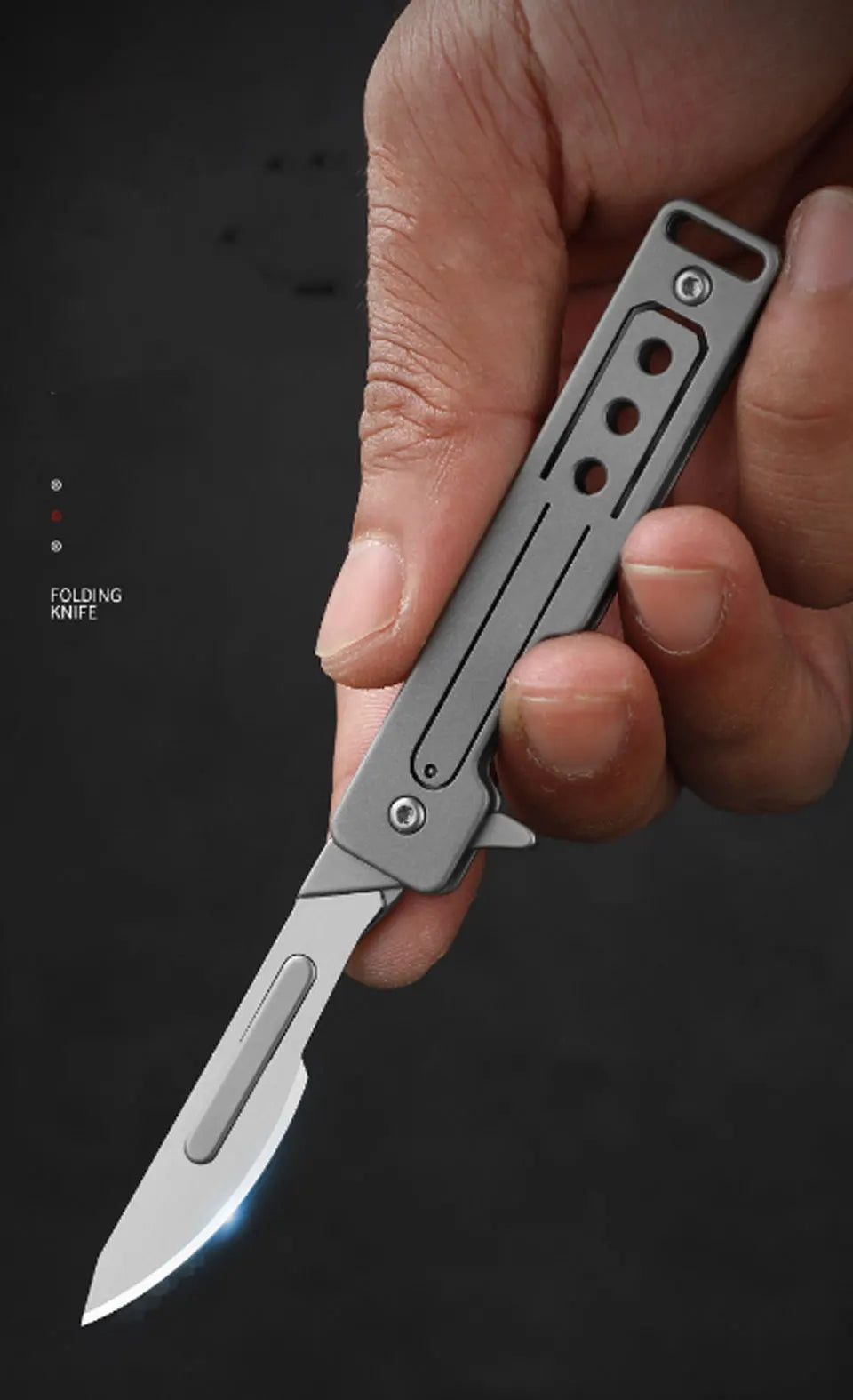Titanium Alloy Scalpel Fast Open Folding Knife EDC Unpacking Pocket Knife Outdoor Camping Knife with 10pcs Replaceable Blades by DarkByteGear