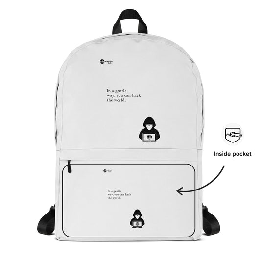 You can hack the world - Backpack (black text) by DarkByteGear
