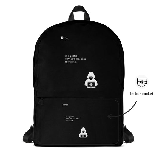 You can hack the world - Backpack (black text) by DarkByteGear