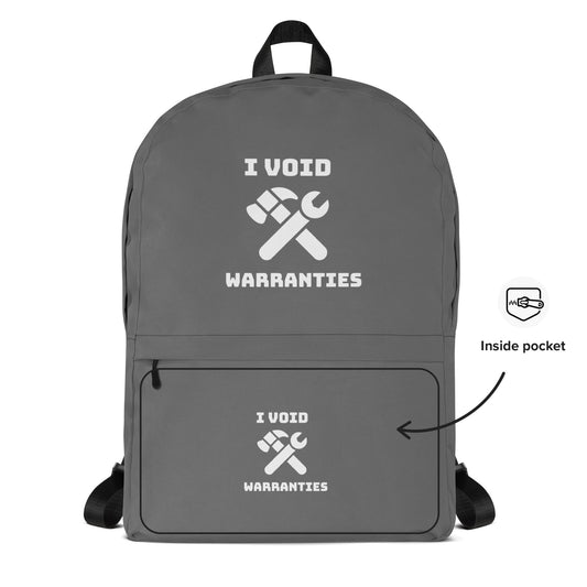 I void warranties - Backpack (grey) by DarkByteGear