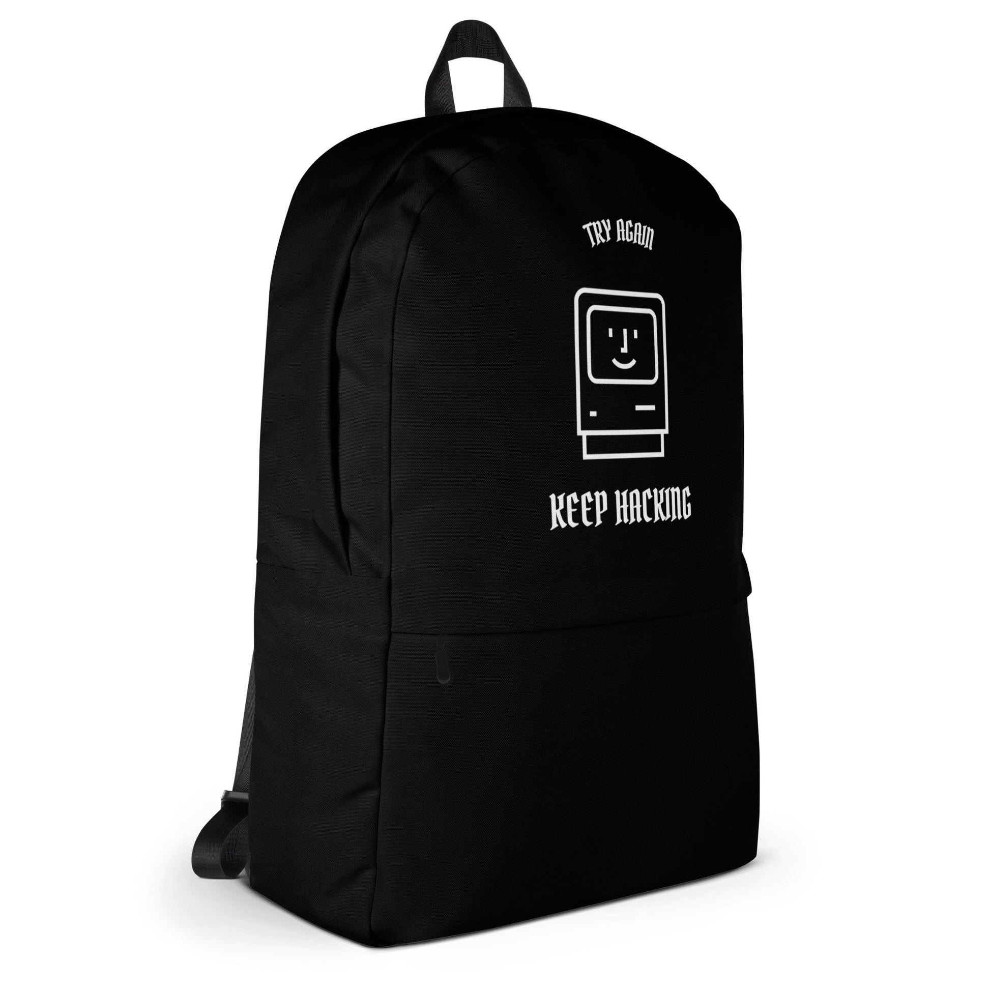 Keep Hacking - Backpack (white text) by DarkByteGear
